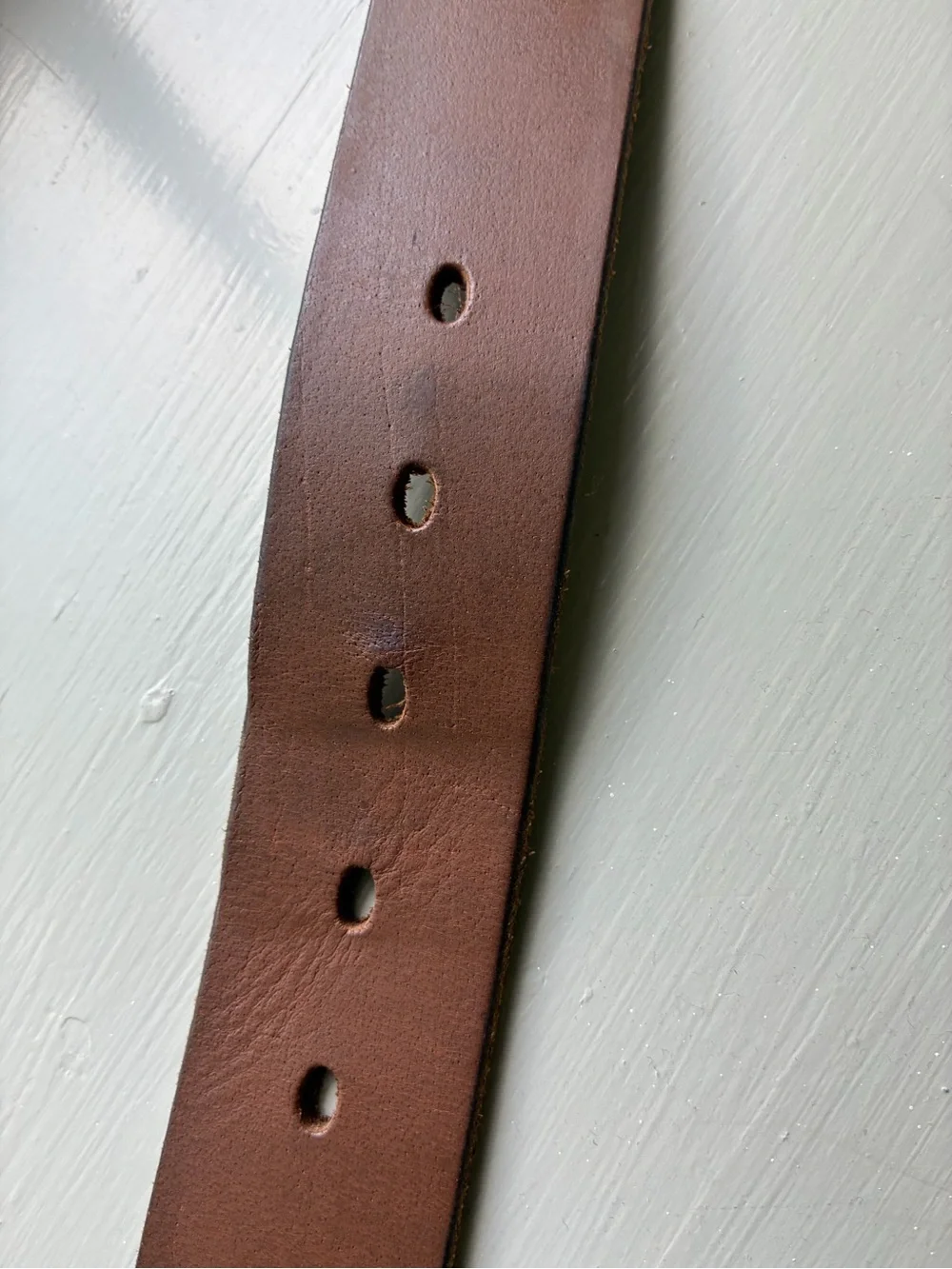 Timberland Cahill Brown Leather Belt Men’s Size 34 brass buckle